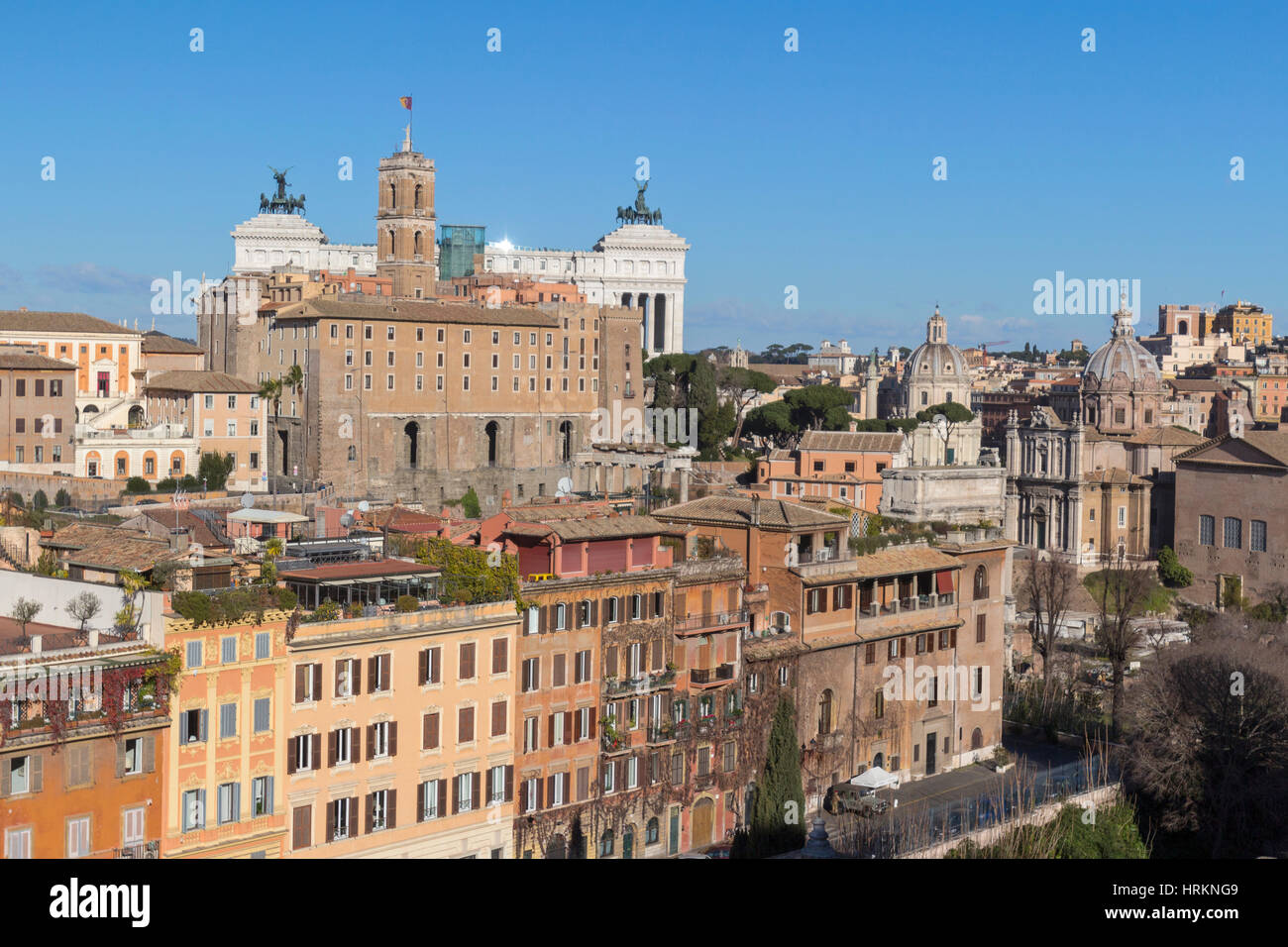An aerial view of Rome, Italy. Stock Photo
