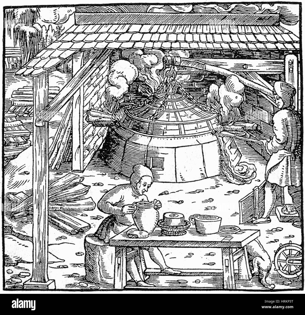 16th Century Silver Mining Stock Photo