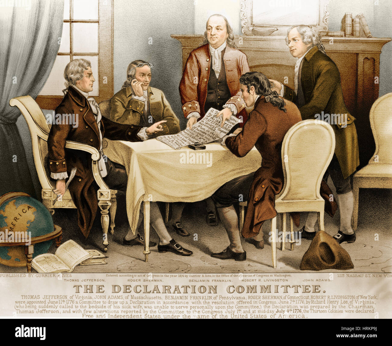 Declaration Committee, 1776 Stock Photo