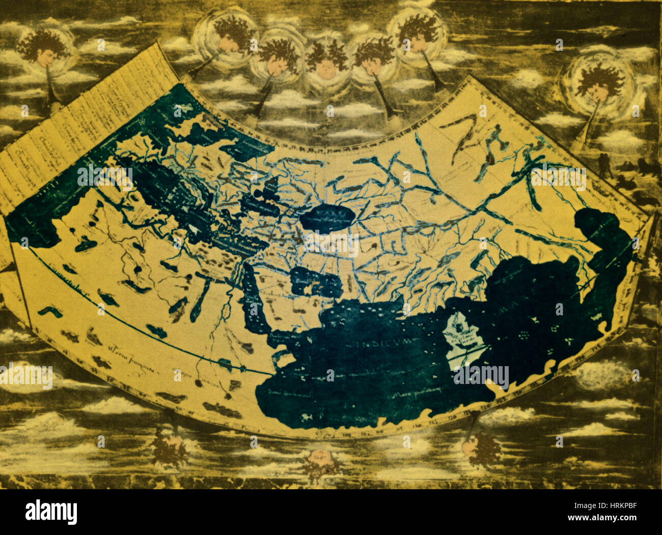 Ptolemy's World Map Stock Photo