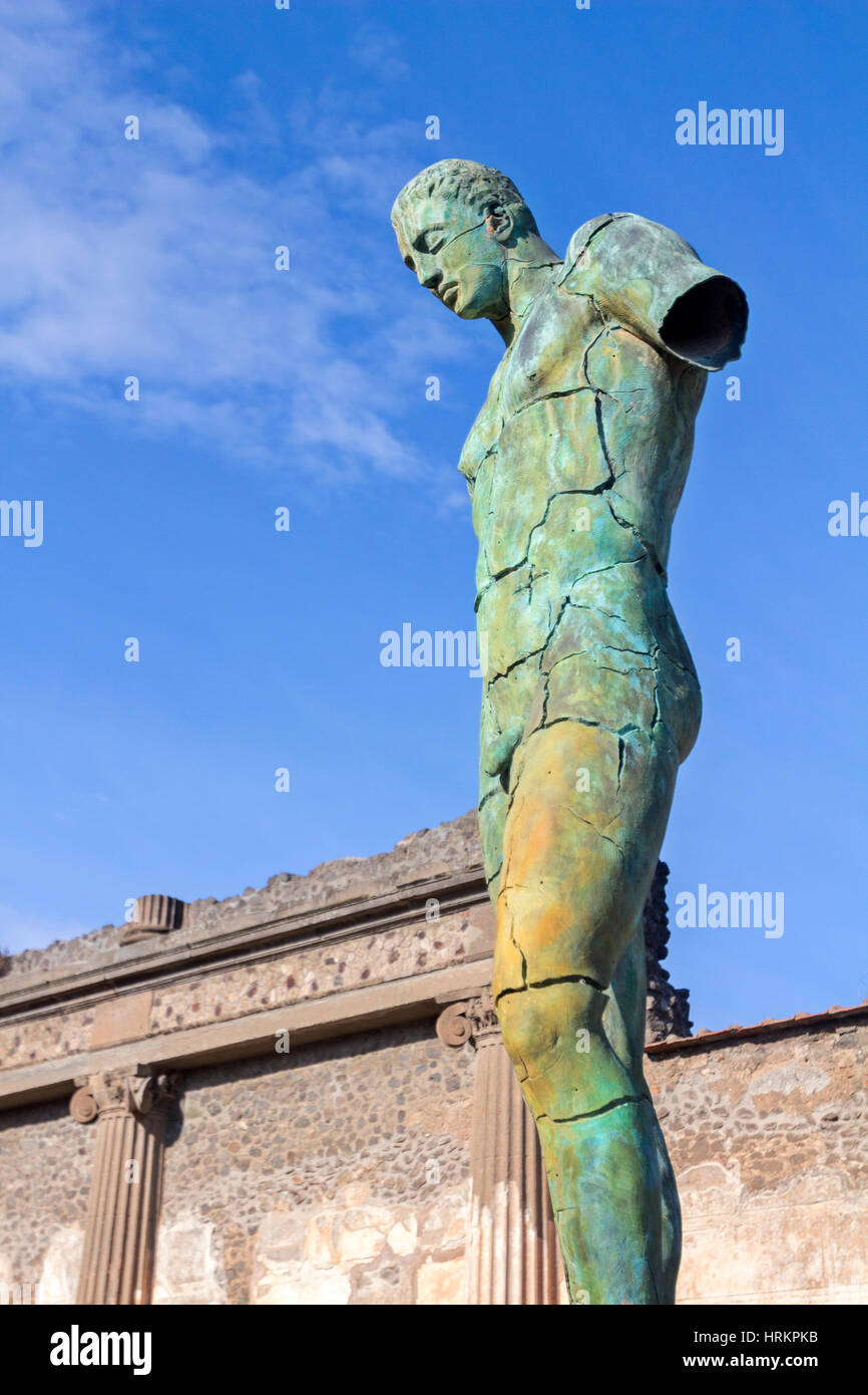A Sculpture on display in Pompeii, Italy by Igor Mitoraj. Stock Photo