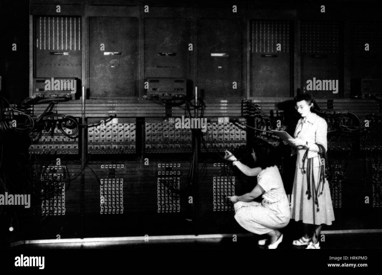 Wiring the ENIAC Computer Stock Photo