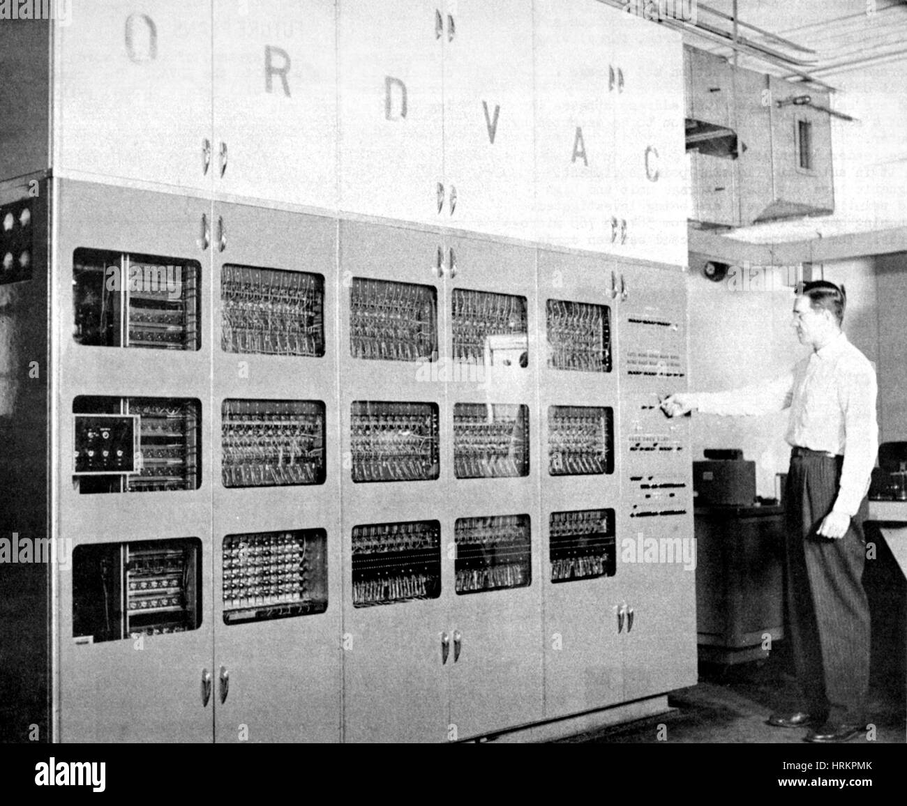 Worker at ORDVAC Computer Stock Photo