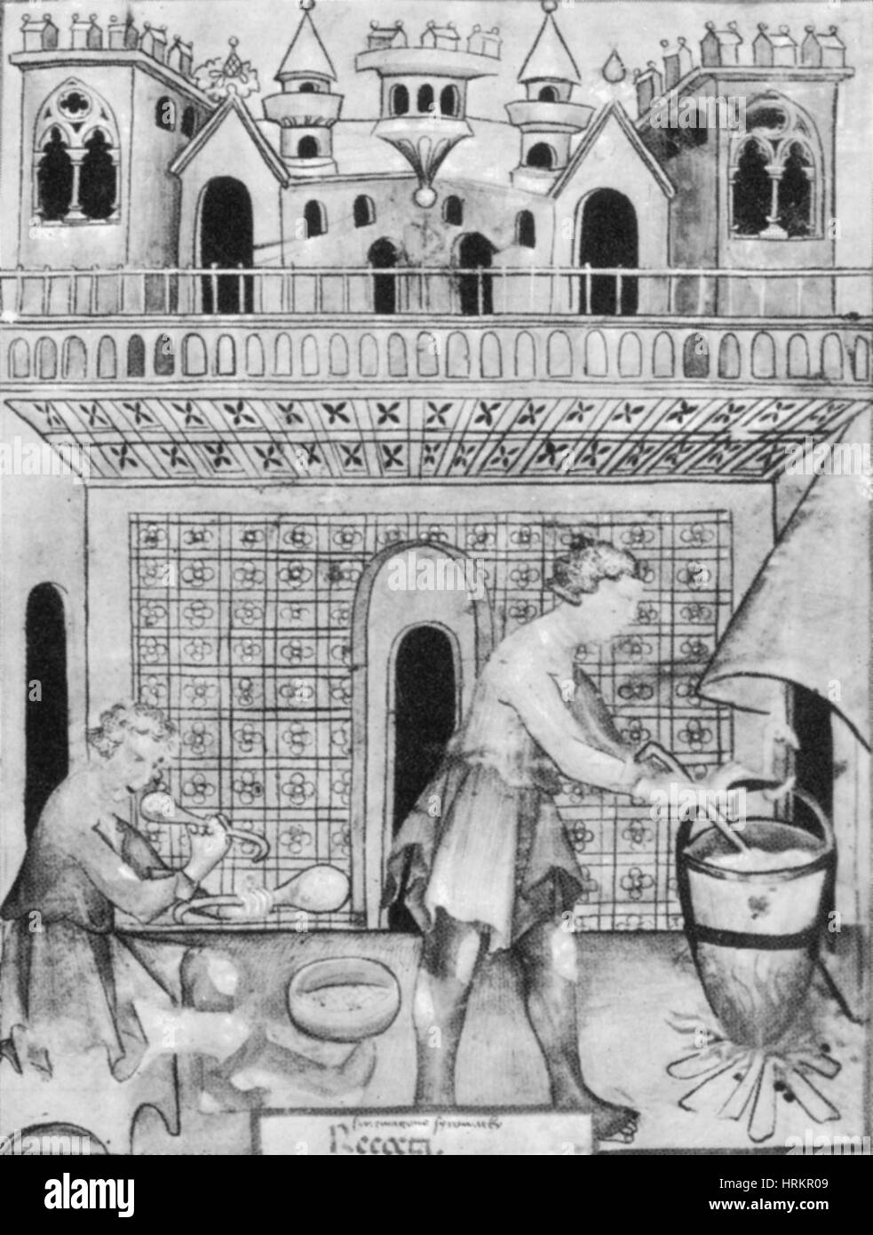 Cheese Maker, Medieval Tradesman Stock Photo