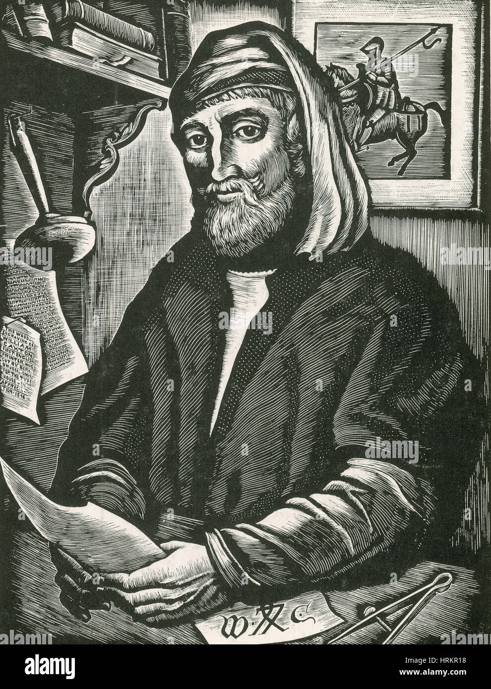 William Caxton, English Printer Stock Photo