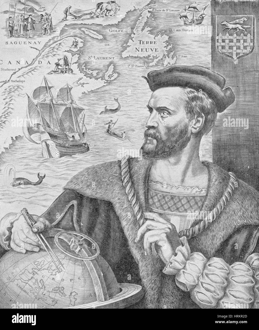 Jacques Cartier, French Explorer Stock Photo