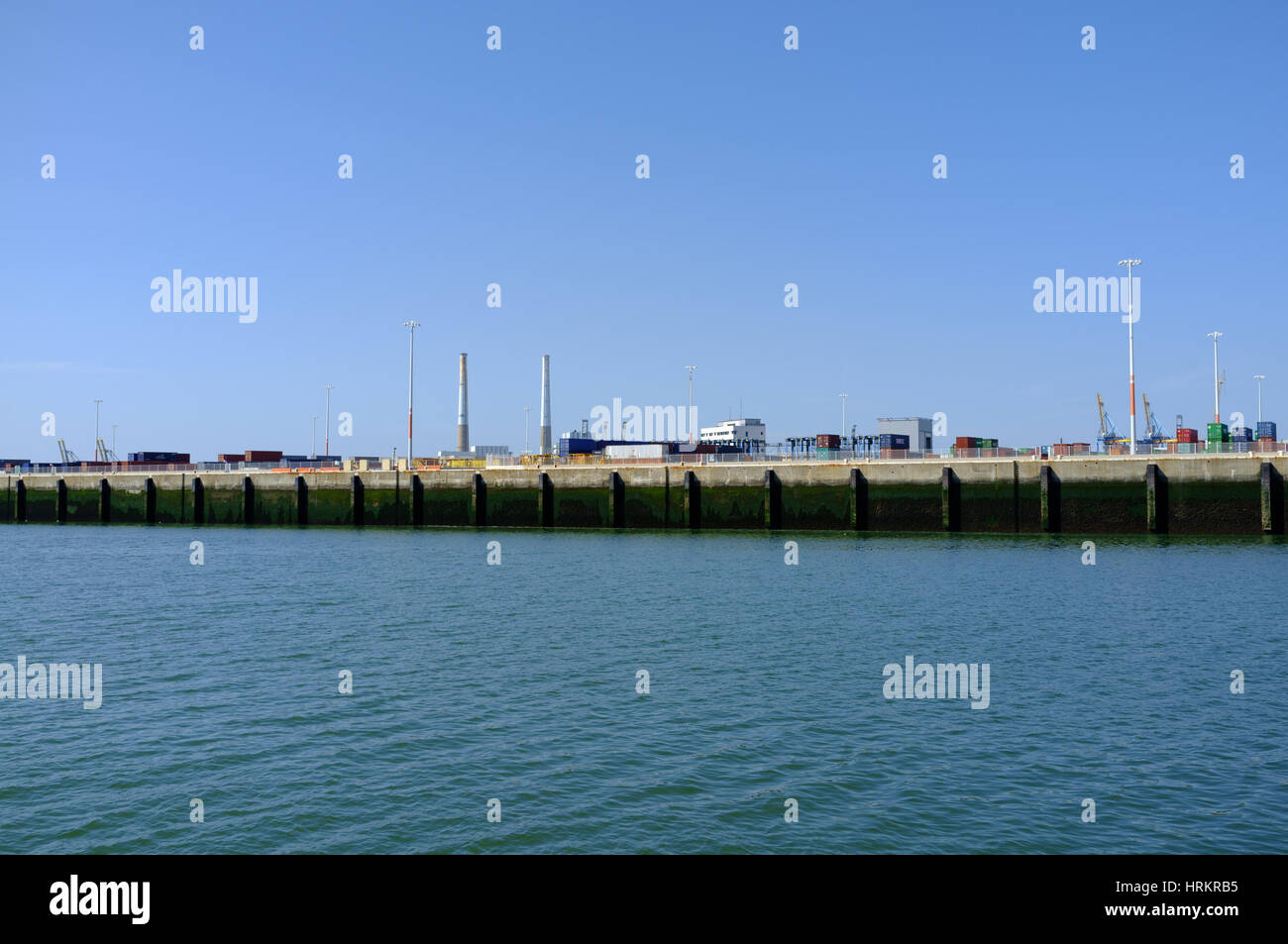 Dockyard view from the sea at the Port of Le Havre, Le Havre, France Stock Photo