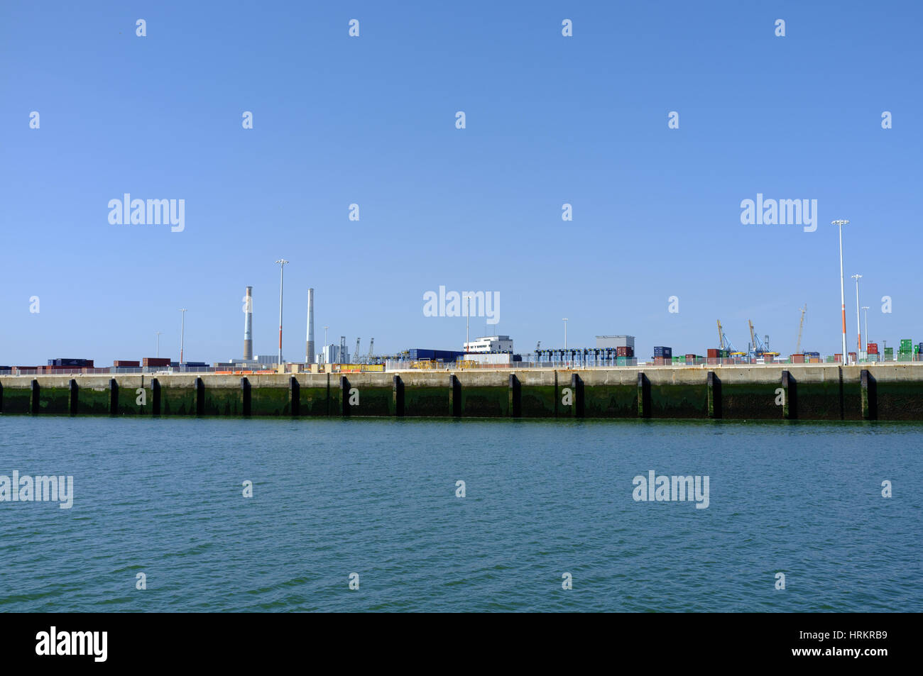 Dockyard view from the sea at the Port of Le Havre, Le Havre, France Stock Photo