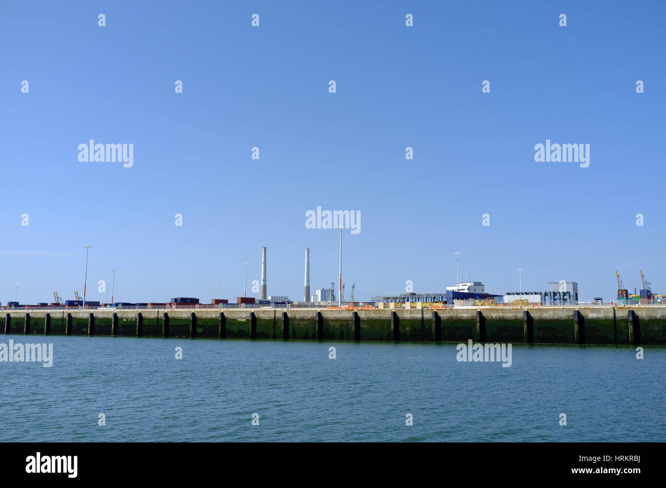 Dockyard view from the sea at the Port of Le Havre, Le Havre, France Stock Photo