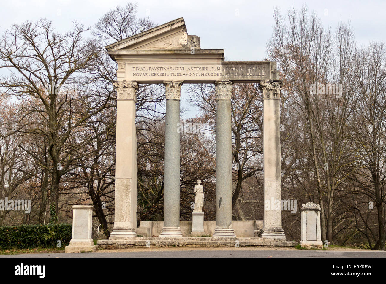 A view of the Divae Faustinae Divi Antonini Arch, Rome, Italy. Stock Photo