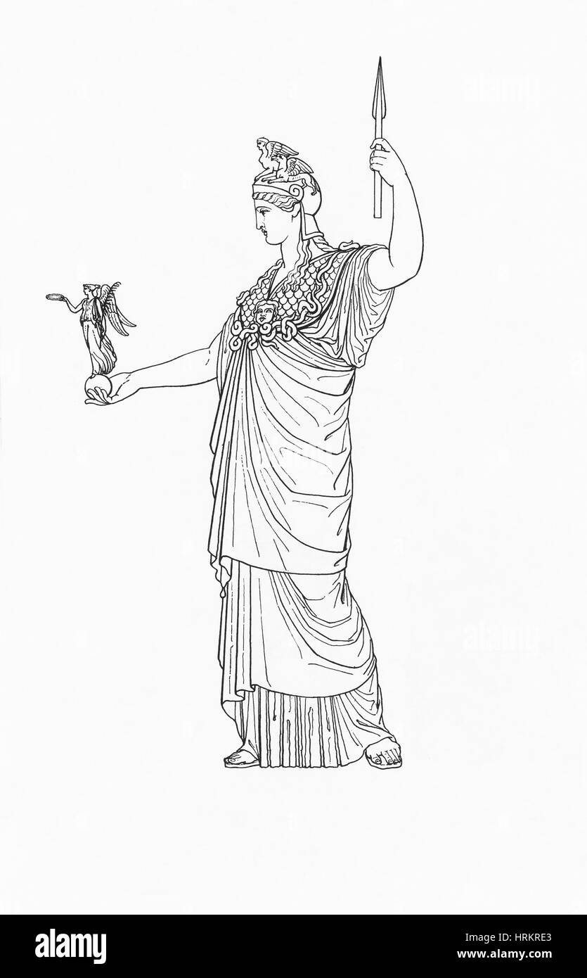 Athena, Greek Goddess of Wisdom Stock Photo