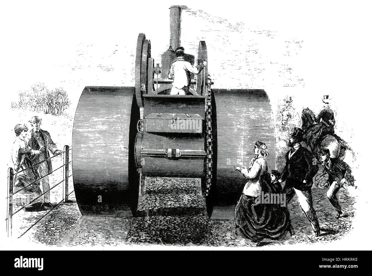 Steamroller, 1866 Stock Photo