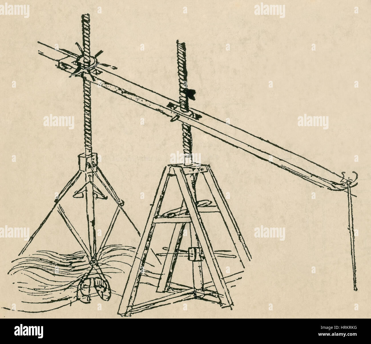 Da Vinci Invention, Dredge Machine Stock Photo