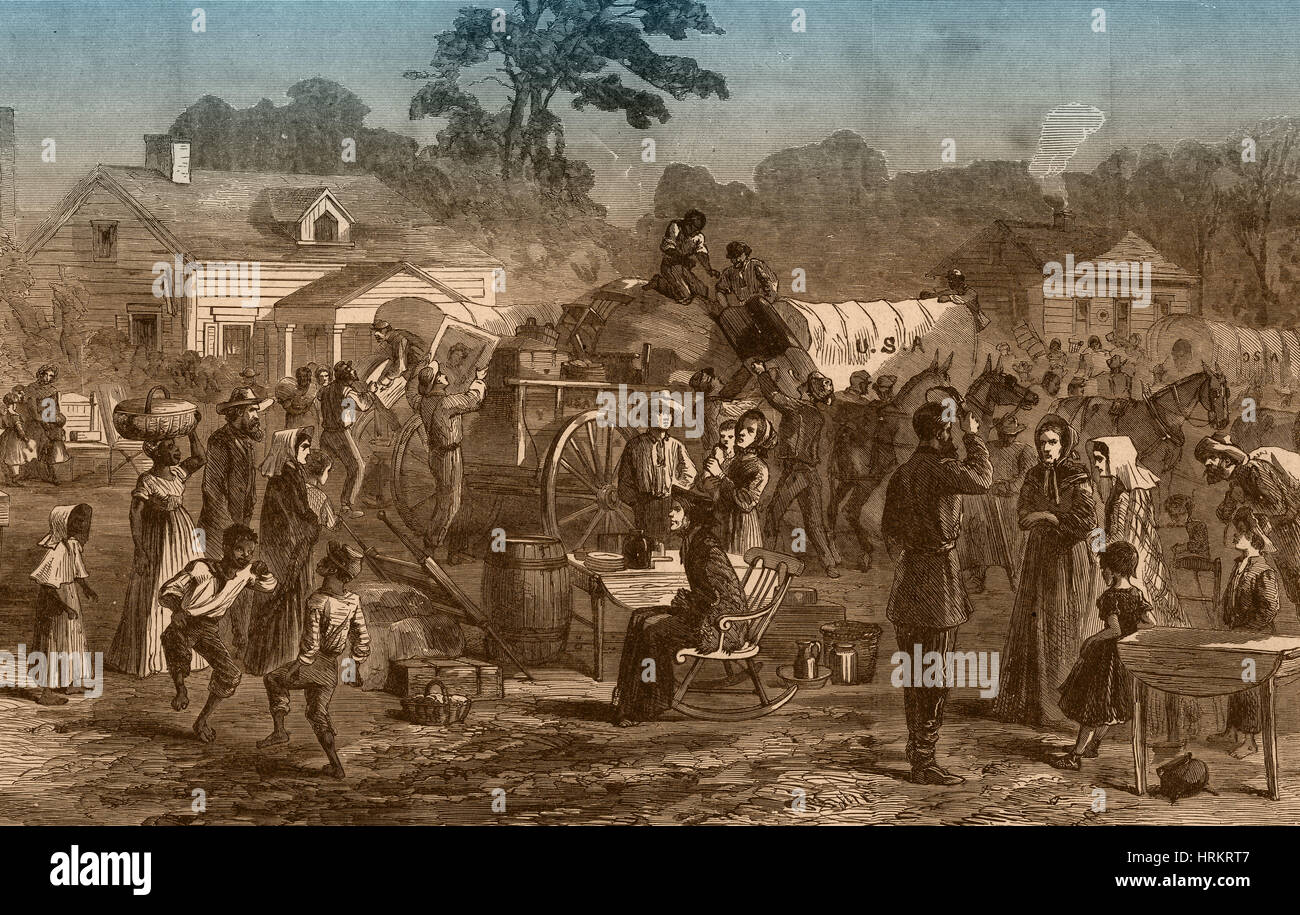 Exodus of Confederates from Atlanta Stock Photo