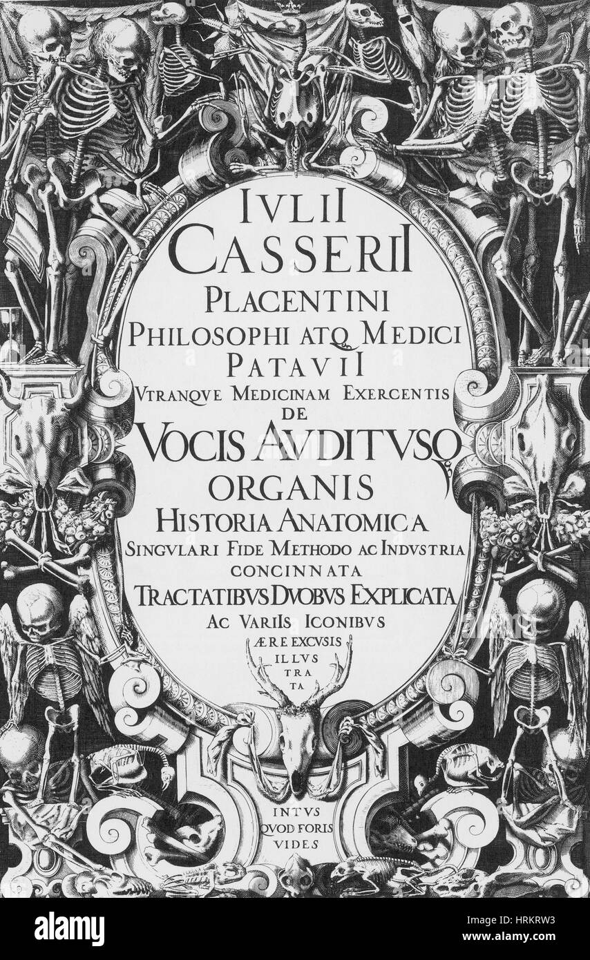 Giulio Casserio's Anatomy, Title Page, 1601 Stock Photo