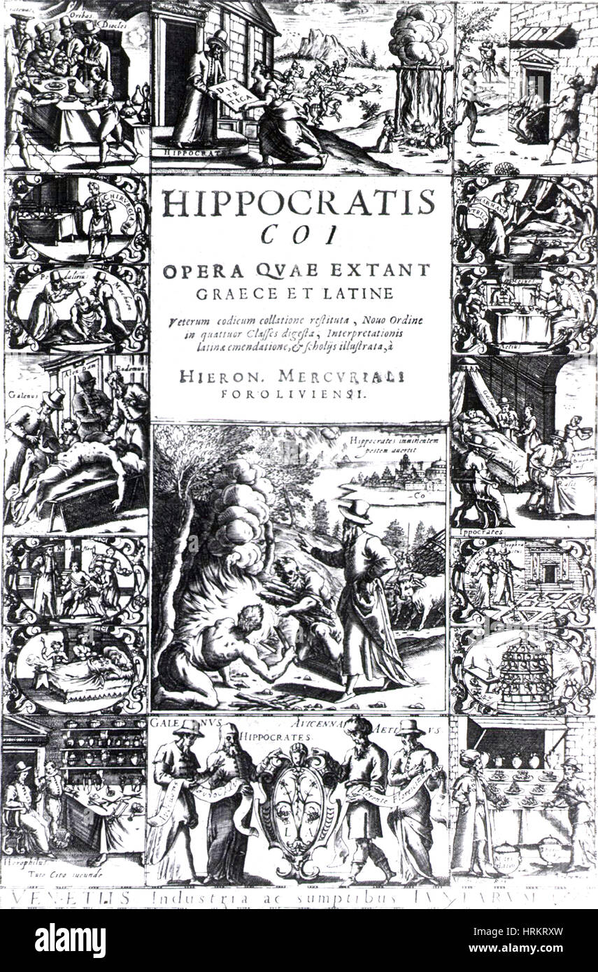 Hippocratis Opera quae extant Graece et Latine Restituta, 1588 Stock Photo