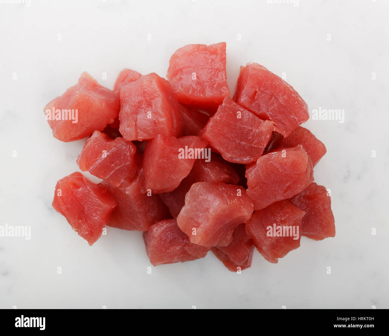 Chunks of tuna for raw fish dish Stock Photo