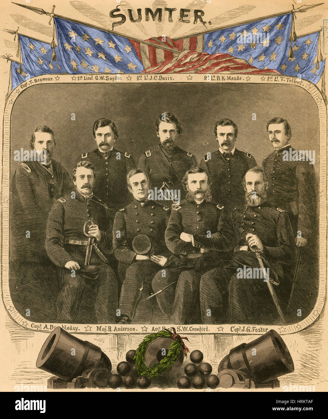 Officers of the Union Garrison at Fort Sumter,1861 Stock Photo