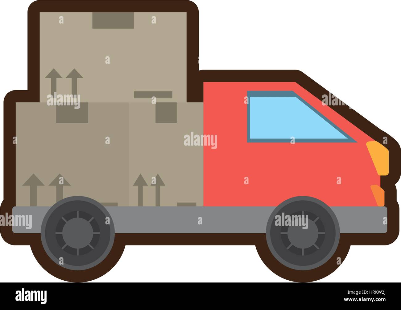 truck delivery transport cardboard box Stock Vector Image & Art - Alamy