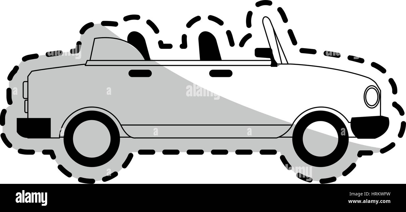 car sideview black and grey icon image  Stock Vector