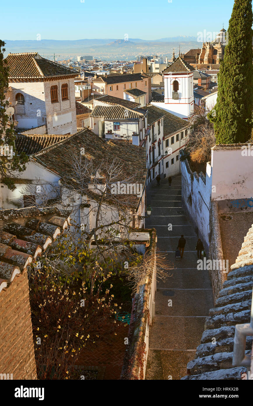 Cuesta de San Gregorio, Granada, Andalusia, Spain, Europe Stock Photo