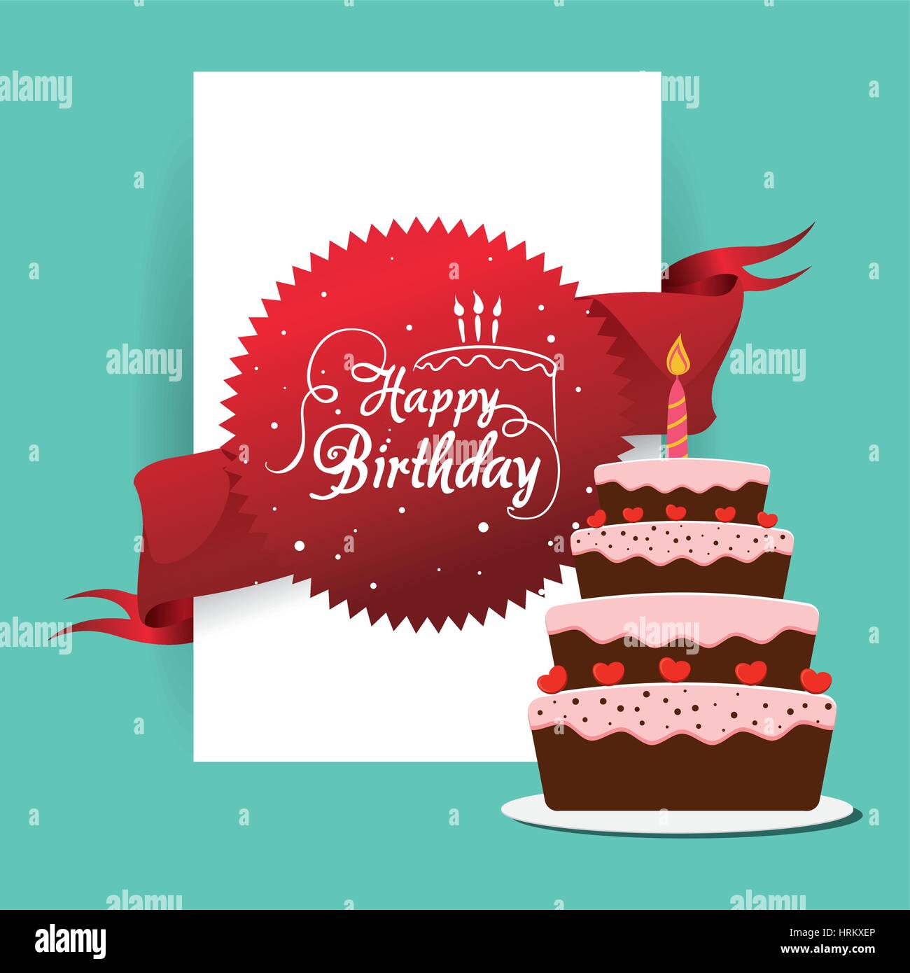 happy birthday cake card greeting event Stock Vector Image & Art ...