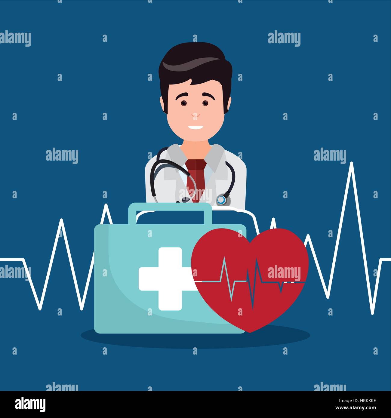 doctor kit first aid heartbeat Stock Vector Image & Art - Alamy