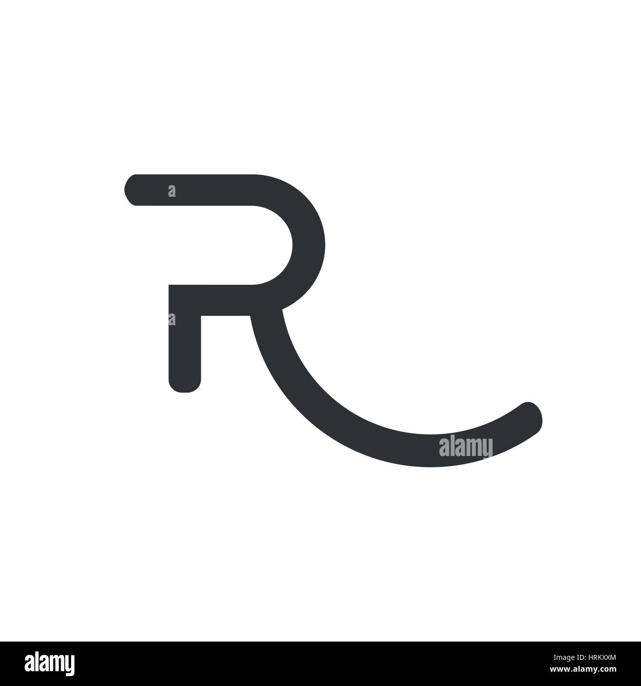 Minimal illustration with letter R that can be used for logo or as ...