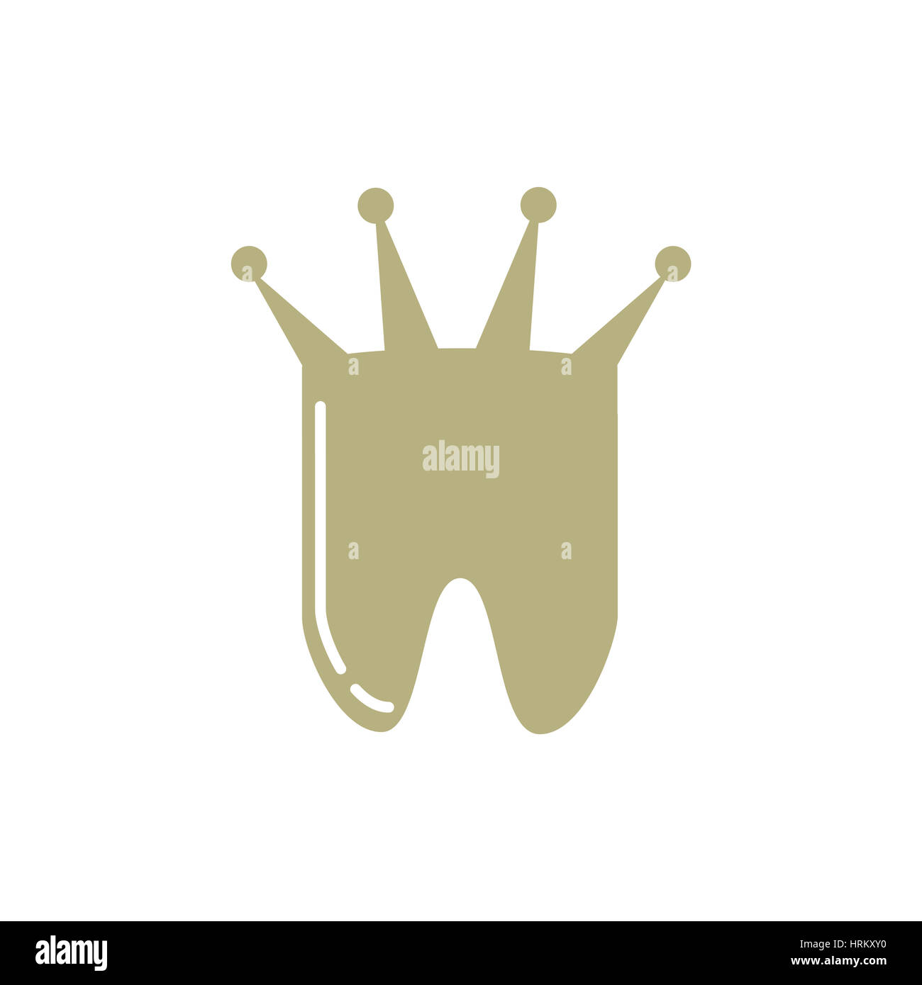 Minimal illustration of a tooth and a crown that can be used for logo or as isolated graphic element Stock Photo