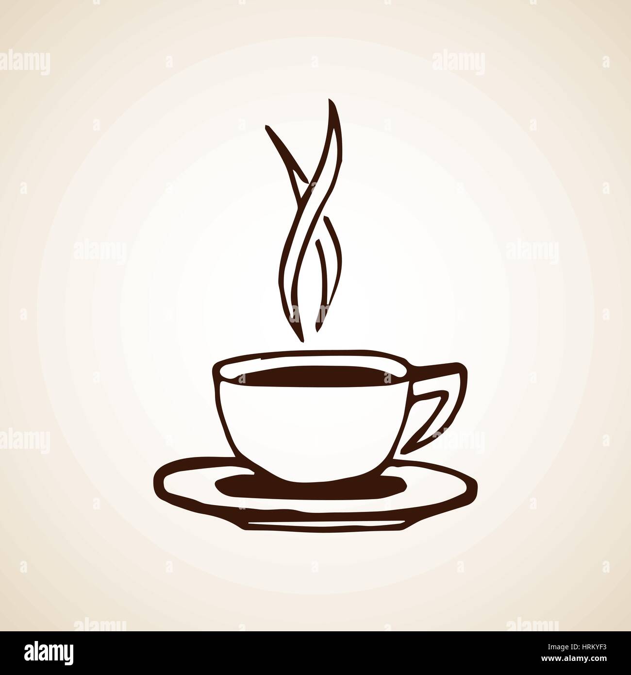 Hand Drawn Coffee Cup Sketch Stock Vector Art & Illustration, Vector