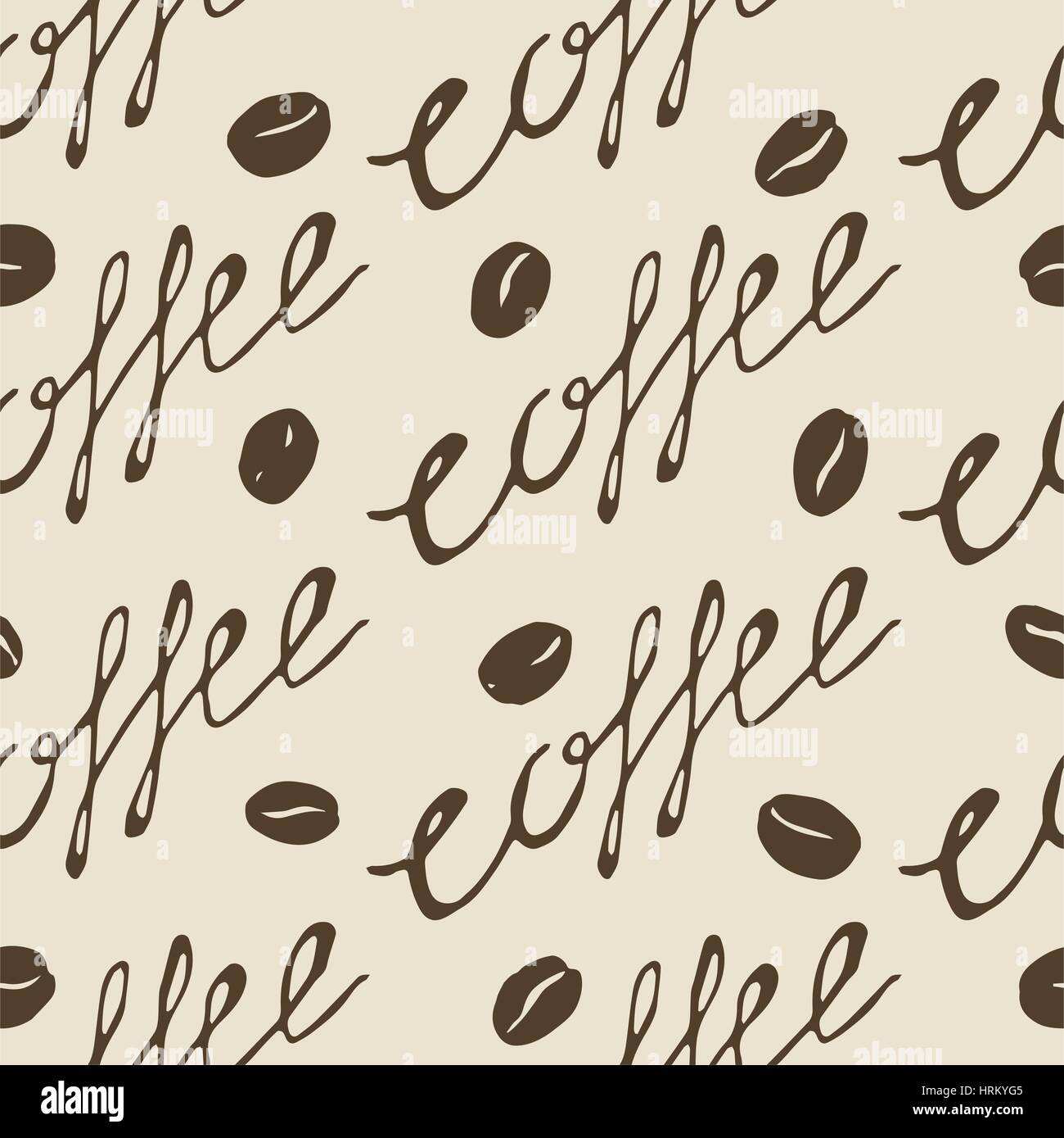 Coffee Beans Seamless Pattern Stock Vector