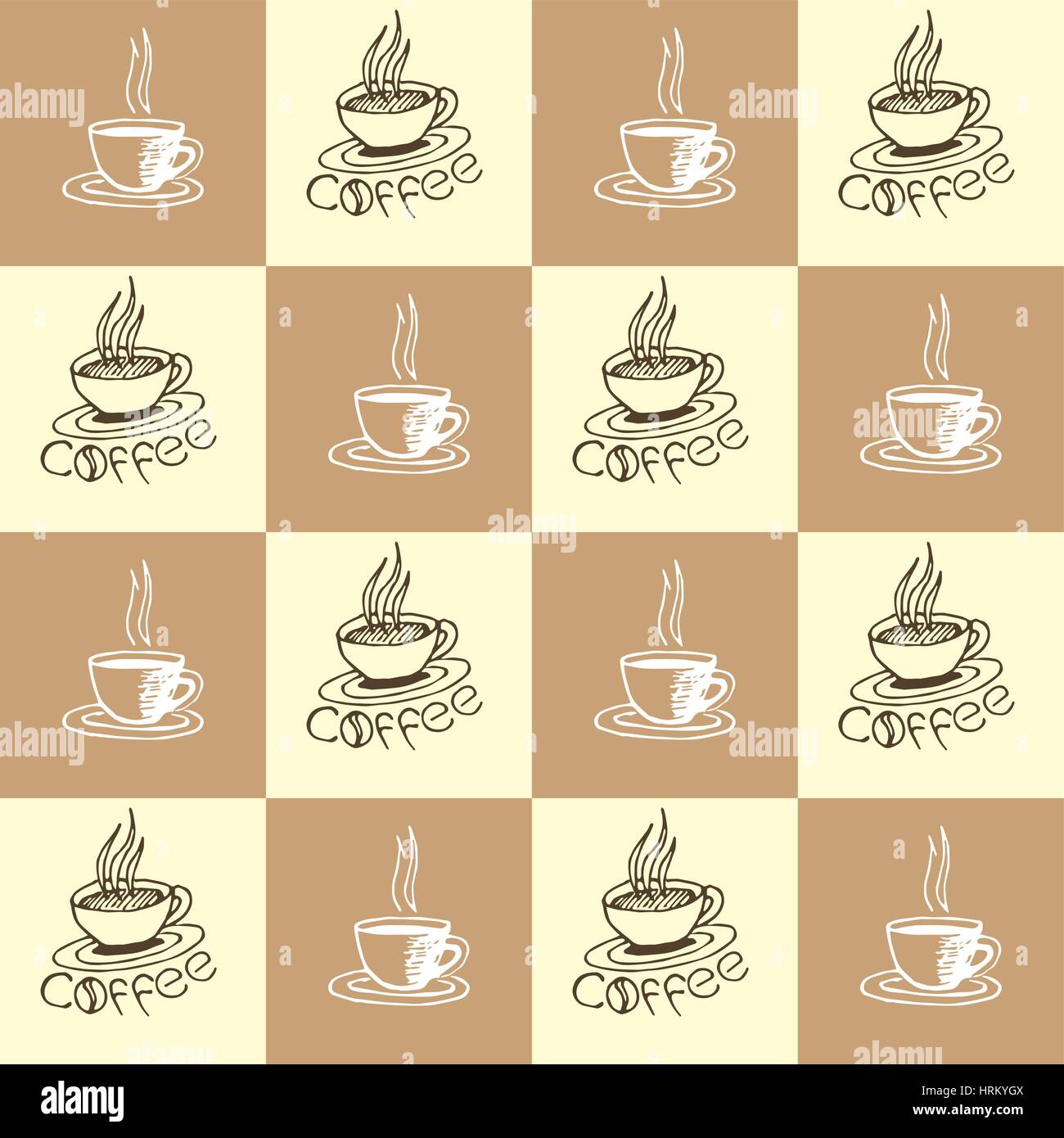 Coffee Seamless Pattern Stock Vector