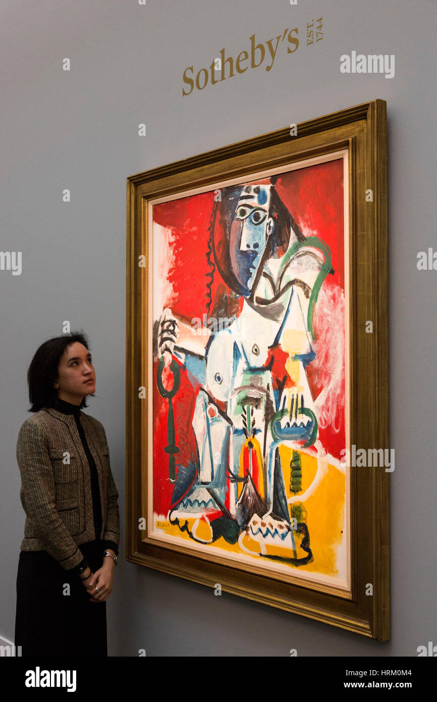 London, UK. 22 February 2017. Femme nue assise by Pablo Picasso, 1965, est. GBP 9.5-12.5m. Sotheby's present highlights from the Impressionist and Modern Art Sale on 1 March 2017. Stock Photo