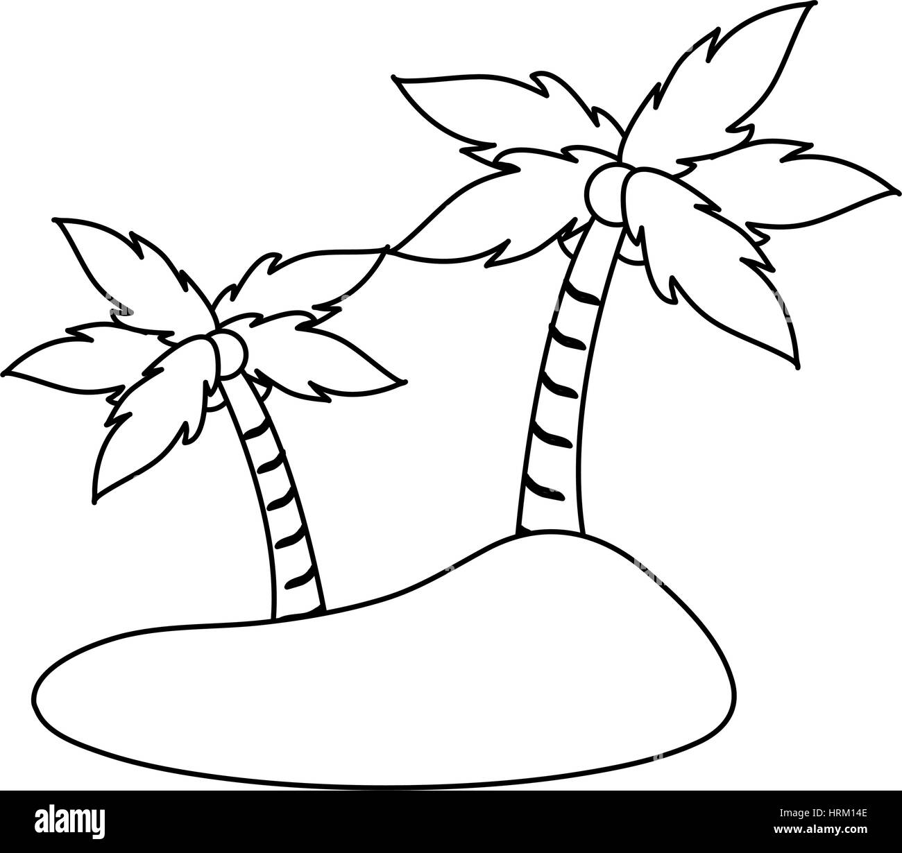 Cartoon Palm Tree Black and White Stock Photos & Images Alamy