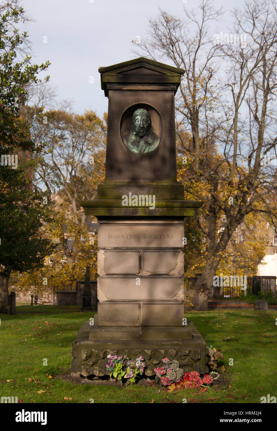 George Buchanan memorial, Greyfriars Kirkyard, Edinburgh Stock Photo