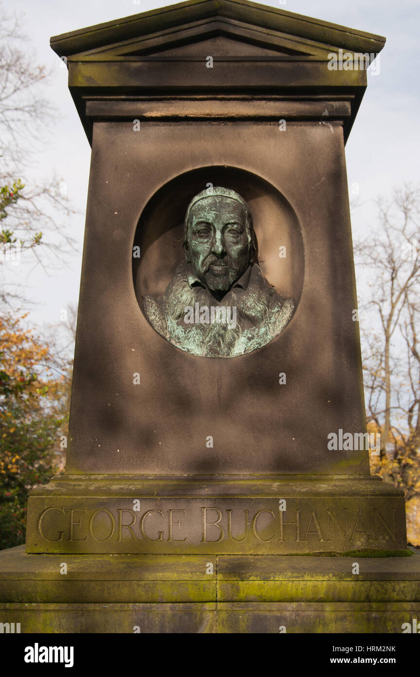 George Buchanan memorial, Greyfriars Kirkyard, Edinburgh Stock Photo