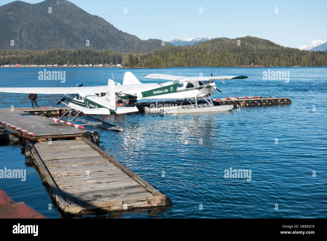 Float Plane in Tofino, British Columbia, Canada Stock Photo