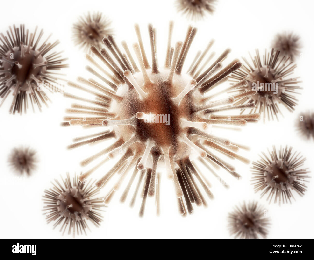 Virus cells detailed 3d render on white background Stock Photo - Alamy