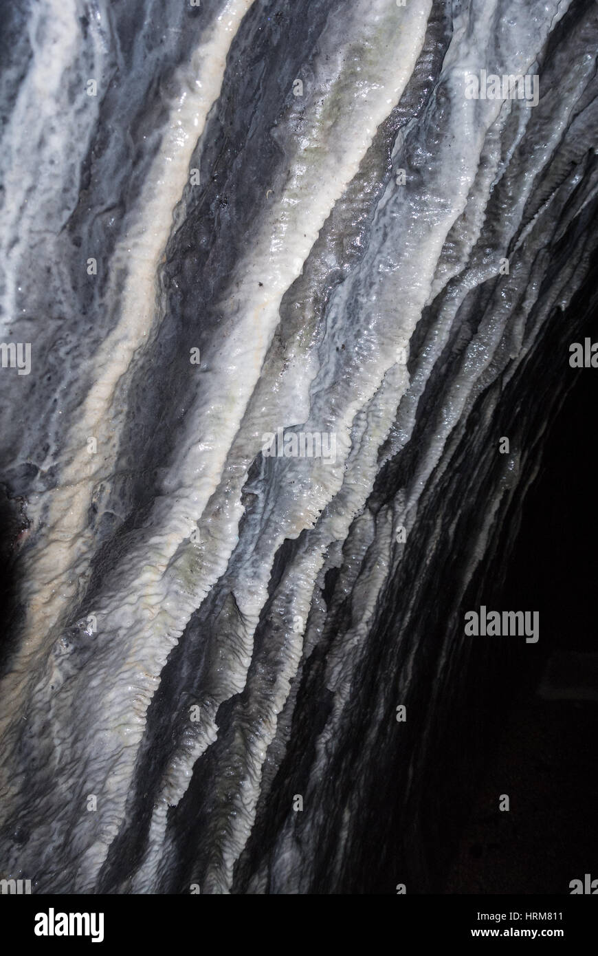 Limestone deposits on the wall of Chirk tunnel Stock Photo Alamy