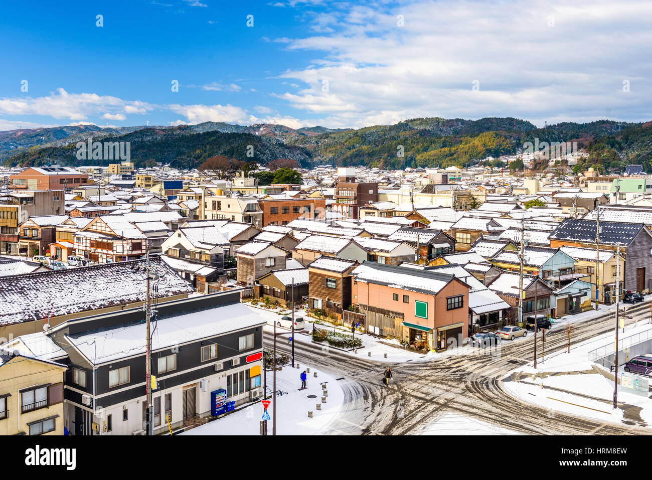 Wajima, Ishikawa, Japan town skyline. Stock Photo