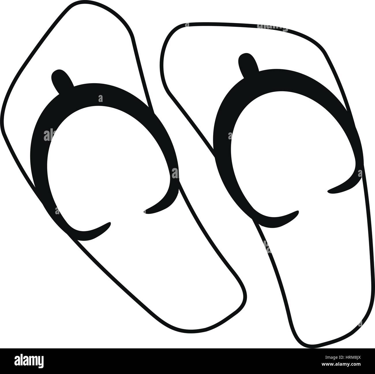 flip flop sandals beach thin line Stock Vector Image & Art - Alamy