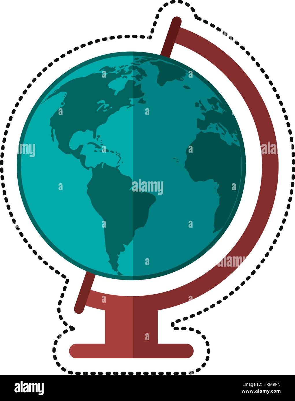 cartoon globe world map icon Stock Vector
