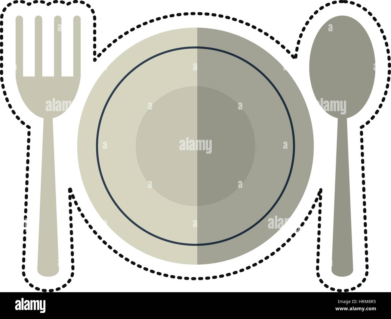 cartoon plate spoon fork utensils Stock Vector Image & Art - Alamy