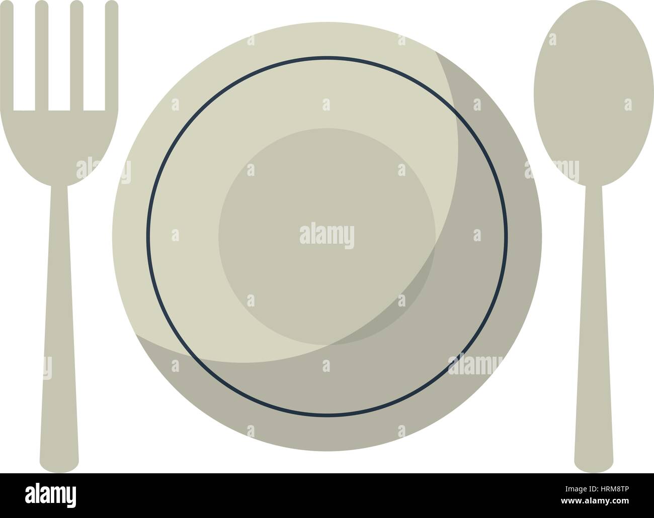 plate spoon fork utensils Stock Vector Image & Art Alamy