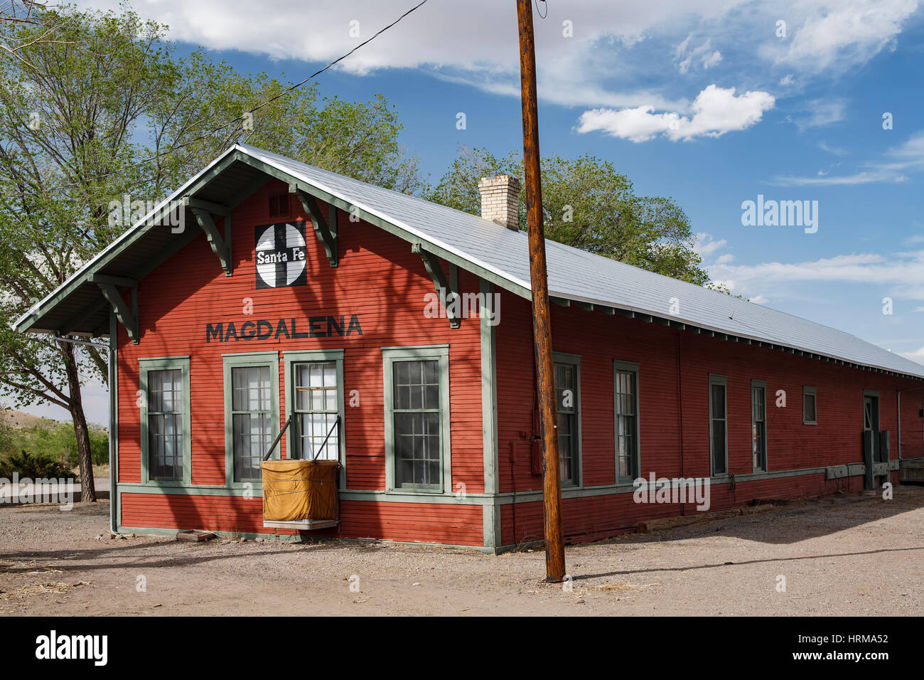 Historic Magdalena Train Station, Magdalena, New Mexico USA Stock Photo