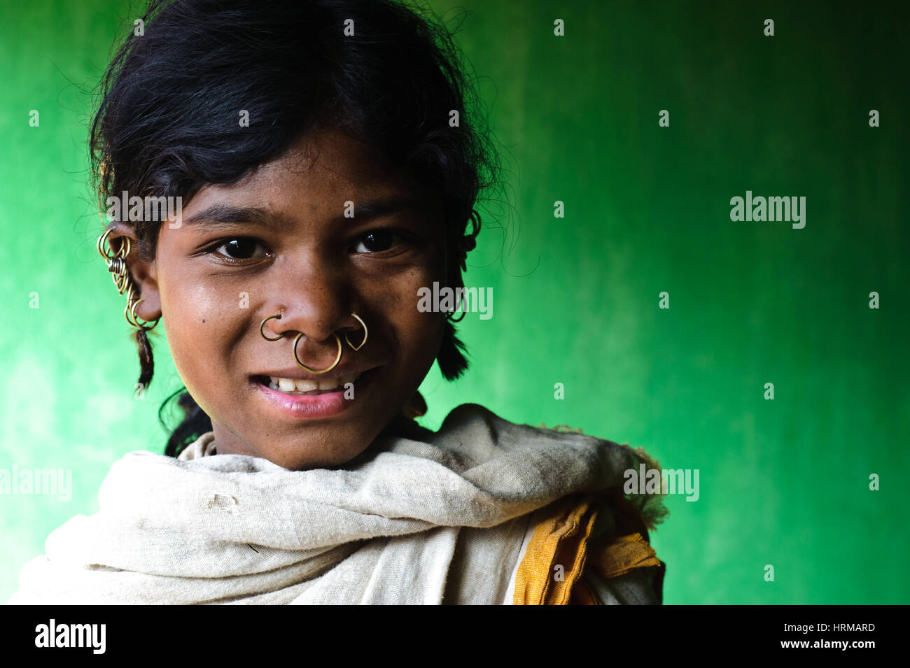 Girl belonging to the Dongriya Kondh tribe ( India) Stock Photo