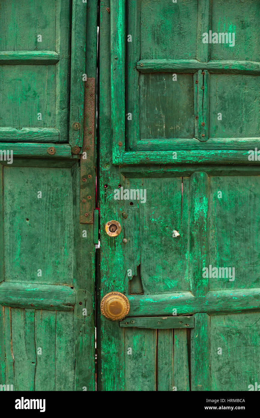 Traditional antique door in Teguise, Canary Islands, Spain Stock Photo