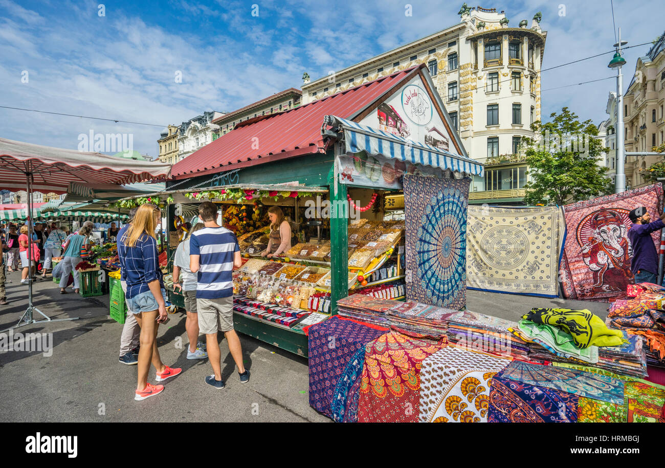 Austria, Vienna, market stalls at Naschmarkt, Vienna's most popular market Stock Photo