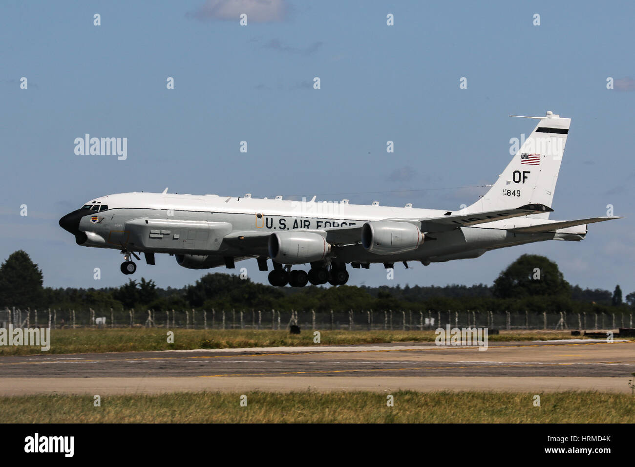 United States Air Force Boeing RC-135 Rivet Joint - RAF Mildenhall Stock Photo