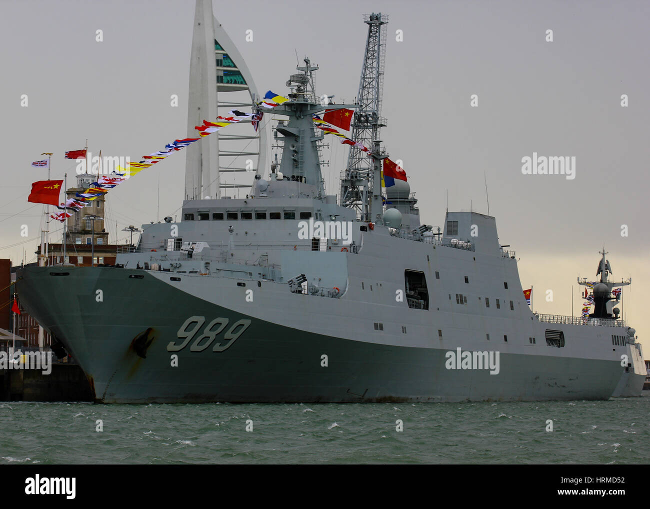 PLAN Changbai Shan Type 071 - HM Naval Base Portsmouth Stock Photo